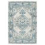 Jaipur Living - Vibe by Jaipur Living Lisette Handmade Medallion Blue/Light Gray Runner 3'x10' - From modern abstracts to textualized traditional motifs, the Jolie collection offers a variety of pattern and contemporary hues. Combining an elegant, global design with a soft, subdued color palette, the Lisette rug grounds spaces with an ornate blue medallion pattern on an ivory and light gray ground colorway. Crafted of durable polypropylene and polyester, this power-loomed rug is the perfect accent for bedrooms and living spaces.