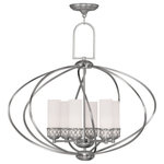 Livex Lighting - Livex Lighting 4726-91 Westfield - Six Light Chandelier - Canopy Included.  Shade IncludeWestfield Six Light  Brushed Nickel Hand  *UL Approved: YES Energy Star Qualified: n/a ADA Certified: n/a  *Number of Lights: Lamp: 6-*Wattage:60w Candelabra Base bulb(s) *Bulb Included:No *Bulb Type:Candelabra Base *Finish Type:Brushed Nickel