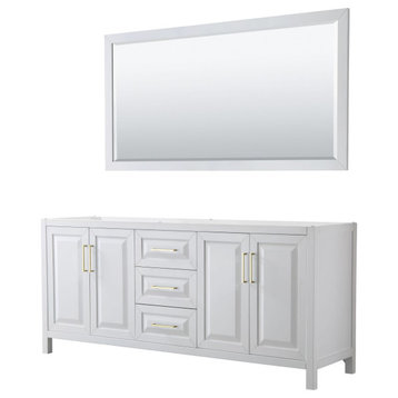 Wyndham Collection WCV252580DCXSXXM70 Daria 79" Double - White / Brushed Gold