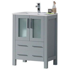 Klein 20 Single Sink Vanity Modern, Karson 24 Single Bathroom Vanity Set With Mirror
