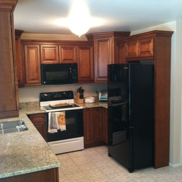Kraftmaid Cabinets Rutherford Maple with Chestnut Finish
