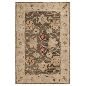 Safavieh Antiquity Collection AT853 Rug, Olive Gray/Beige, 2'x3'