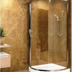 Round Corner Bypass Shower Door with Receptor  Durable Aluminum Frame  Bright Po - Shower Doors