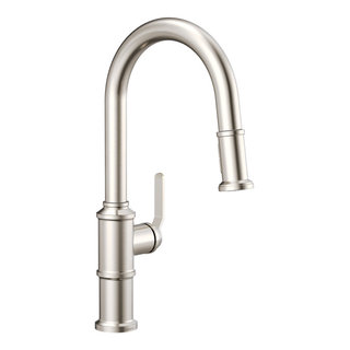 Kinzie Single Handle Pull-Down Kitchen Faucet w/ Snapback Retraction ...