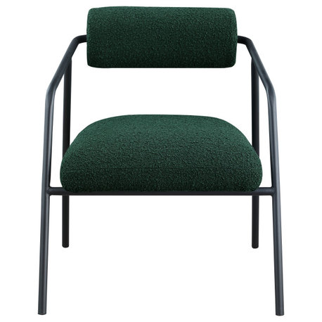 Carly Boucle Fabric Accent Chair, Green