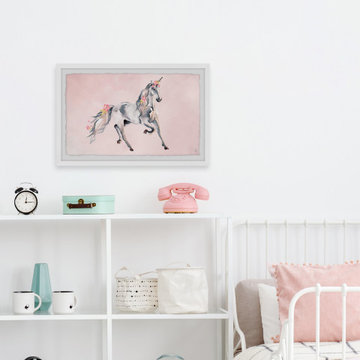 "Pink Unicorn Dream" Framed Painting Print