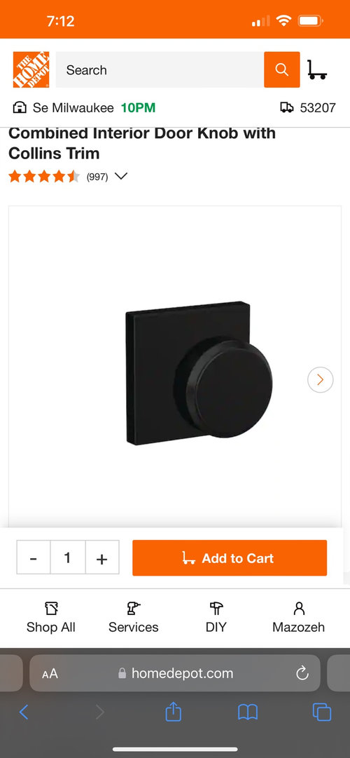 black interior door knobs, gold kitchen and bathroom hardware?