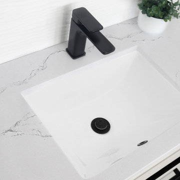 18" Ceramic Porcelain Rectangular Undermount Bathroom Sink