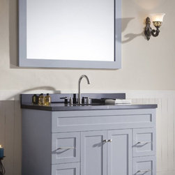 49 inch Transitional Single Sink Bathroom Vanity Set in Grey Finish - Bathroom Vanities And Sink Consoles
