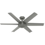 Hunter - Hunter 51202, Jetty Outdoor 52", Matte Silver - Rainy days are when the Jetty shines. As a part of our WeatherMax Collection, the Jetty outdoor ceiling fan is Engineered for the Elements, whether its a lakeside thunderstorm or humid beach day. This modern ceiling fan maintains is shape no matter the weather and continues delivering its SureSpeed optimized, high-speed performance.