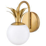 Hinkley - Palma 1-Light Bathroom Vanity Light In Heritage Brass - Palma charmingly blends European elegance with timeless touches of the classic pineapple motif. Sophisticated and modern, Palma is infused with a dash of old-world glamour. This enduring design creates a balanced sensation of both refinement and ease as part of it's overall appeal.  This light requires 1 , 4.5 Watt Bulbs (Not Included) UL Certified.