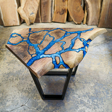 Custom Fractal Epoxy River Tables