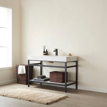 Open-Frame Metal Vanity for a Modern Bath