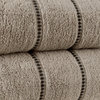 Luxury Cotton Towel Set- 2 Piece Set Zero Twist Cotton, Taupe/Black