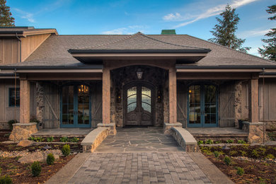 Inspiration for a rustic exterior home remodel in Seattle