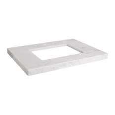 Ronbow 31"x22" Wide Appeal Marble Vanity Top With 8" Spread, Carrara White