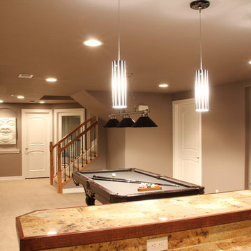 Stylish Basement in Lowry, Colorado with wine cellar and art niches