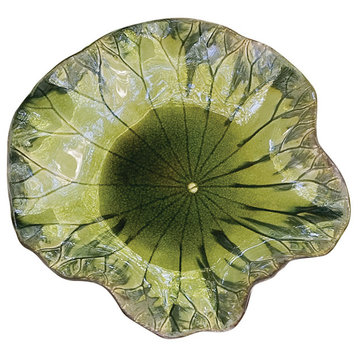 Free Formed Lily Plate, Green, 15"