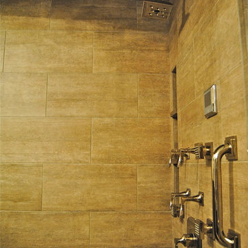Transitional Steam Shower and Spa Master Bath