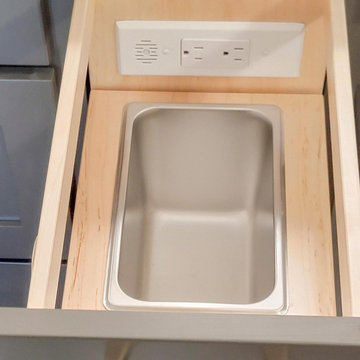 Transitional Bathroom Vanity Pull-Out with In-Drawer Power