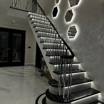 Modern Staircase Design with Silver-Plated Balustrade — VP STAIRS