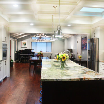Transitional Kitchen and Great Room