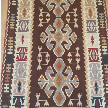 Oriental Boho Wool Area Rug, 6x4 Brown Beige Bedroom Outdoor Patio Tribal Morocc