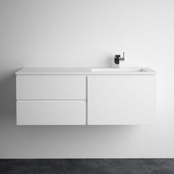 LUSSO STONE VOLA MATT WHITE VANITY UNIT AND BASIN 1200 - Products