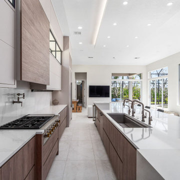 Massive Contemporary Two Tone Kitchen in West Bay