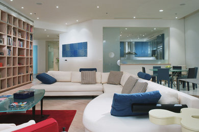 Inspiration for a contemporary family room remodel in Other