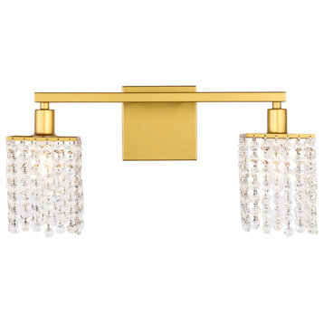 Phineas 2 Light Wall Sconce, Brass