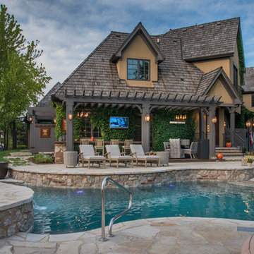 Naperville, IL Freeform Pool with Hot Tub and Beach Entry