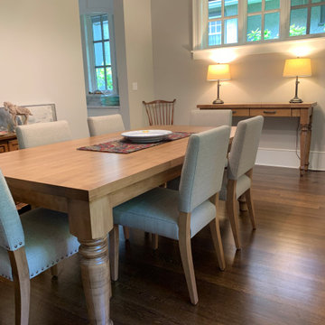 Custom Harvest Dining Table, Server and Dining Chairs