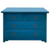 Oriental Bright Blue 4 Drawers Sideboard Credenza Dresser Cabinet Hcs7526
