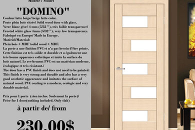 Interior door "DOMINO'', beige, 5 glasses, from 28" to 36"x 80"