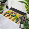 Toffee and Multicolor Parrots Coir Outdoor Doormat 18" x 30"