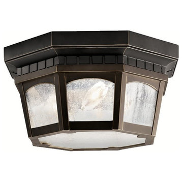 Courtyard Outdoor Ceiling 3-Light, Rubbed Bronze