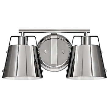 Hinkley Cartwright Small Two Light Vanity, Polished Nickel
