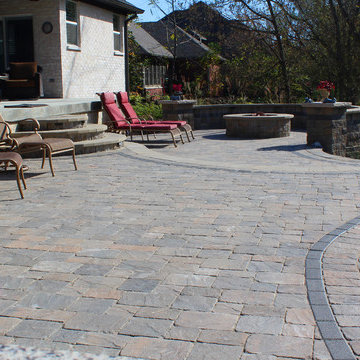 Outstanding Overlook Patio with Terraced Retaining Walls (Plainfield, IN)
