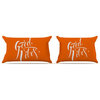 Roberlan "Good Vibes" White Orange Pillow Case, King, 36"x20"