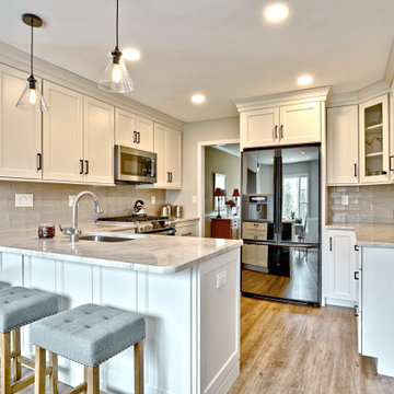 White Kitchen Remodel with Peninsula