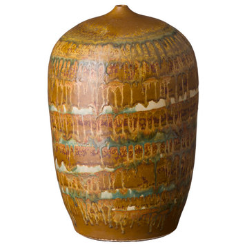 Tall Cocoon Vase, Nutshell Brown 11.5X17.5"H