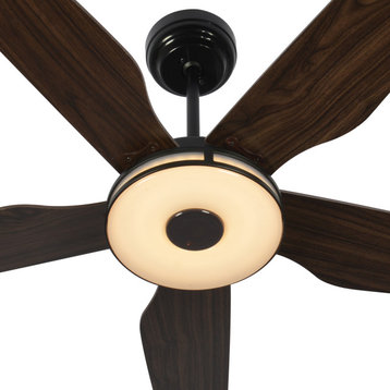 Indoor Ceiling Fan with Dimmable Light for Smart Home, 56"