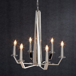 CUTHBERT 6-LIGHT CHANDELIER - POLISHED NICKEL - Chandeliers
