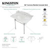 Kingston Brass LMS36M80ST 36" Carrara Marble Console Sink, Legs