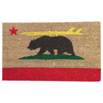 Hand Painted "California Bear Surf" Doormat