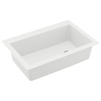 Karran Drop-In Quartz 33" 1-Hole Single Bowl Kitchen Sink, White