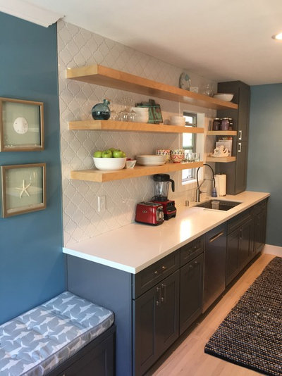 Modern  Beach Condo Kitchen Remodel - Before and After