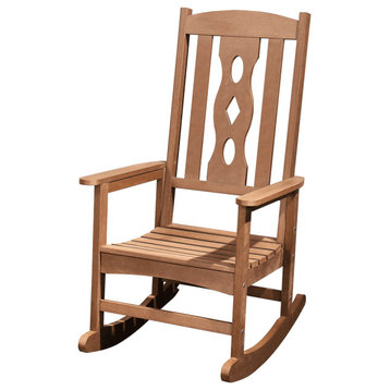 45" Brown Heavy Duty Plastic Rocking Chair