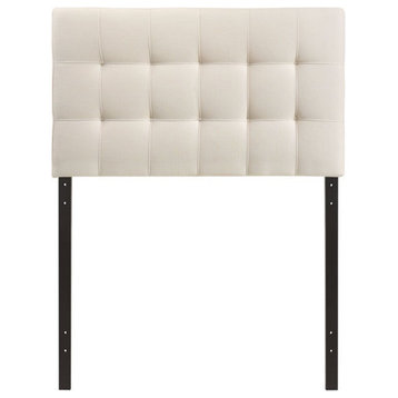 Modway Lily Twin Upholstered Polyester Fabric Headboard in Ivory